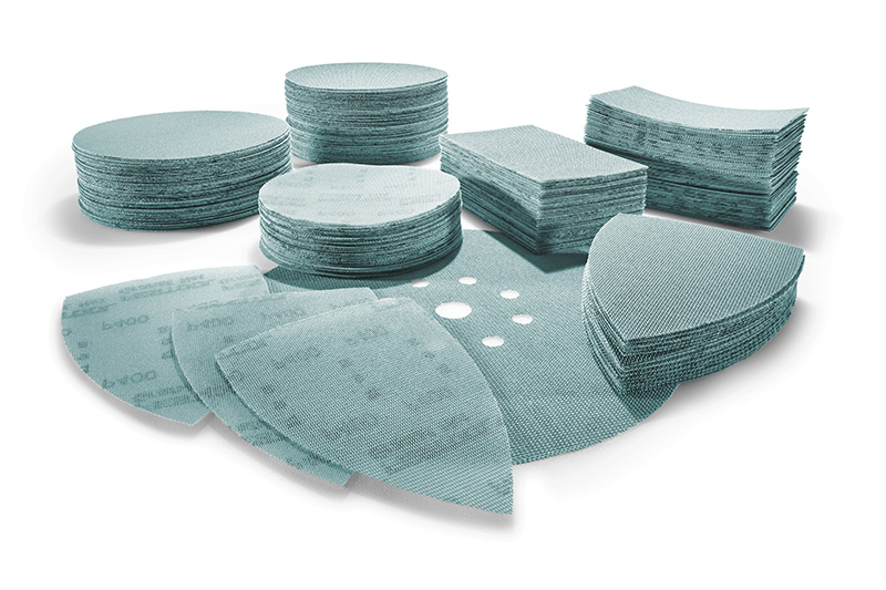 En samling med olika nätslippapper