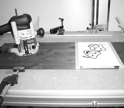 Klistra fast mall på arbetsobjektet