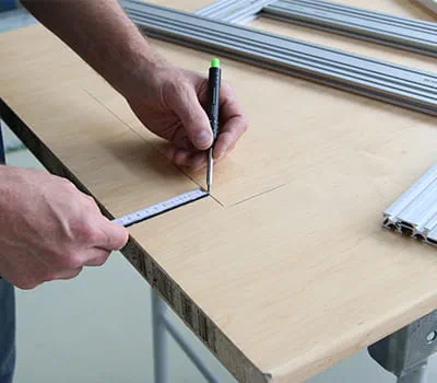 Ställa in schablonen