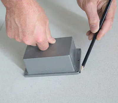 Rita ut hålets storlek