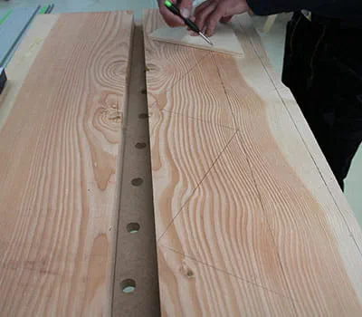 Markera på vangstycket