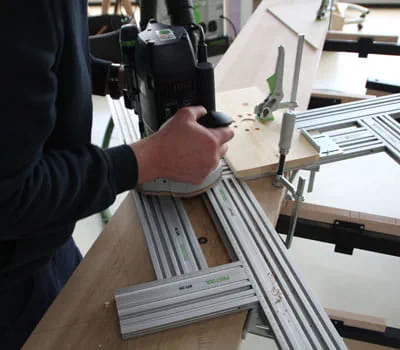 Fräsningar i trappans vangstycken