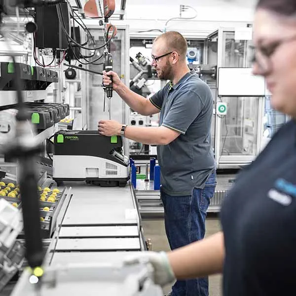 Produktionslinan hos Festool
