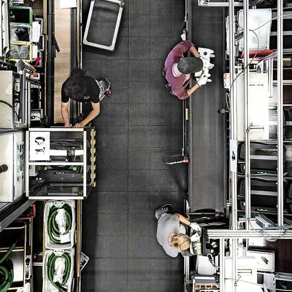 Produktionslinan hos Festool