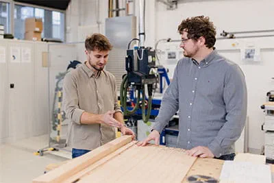 Utvecklingsingenjör Marco Haible och produktchefen Jonas Wurster på Festool