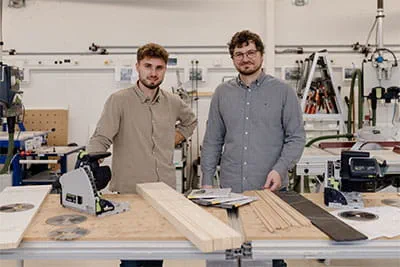 Utvecklingsingenjör Marco Haible och produktchef Jonas Wurster på Festool