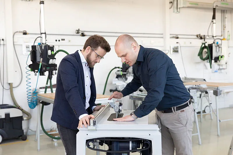 Festools utvecklare Matthias Kübeler och Andreas Sdrzallek