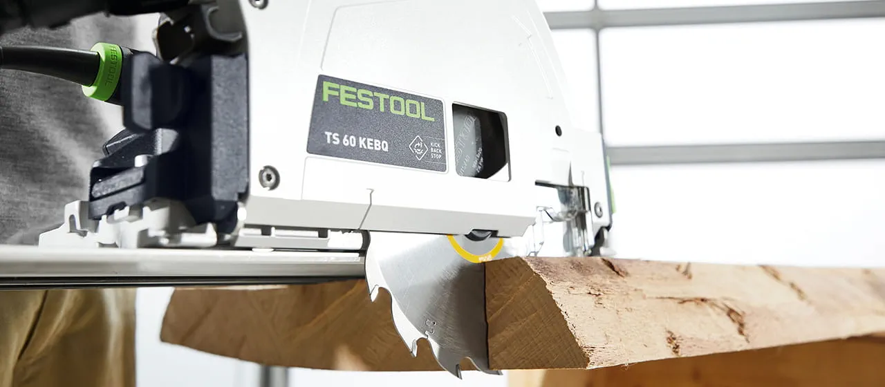 Eftersom TS 60 K har ett sågdjup på upp till 60 mm är det enkelt att såga till massiva material