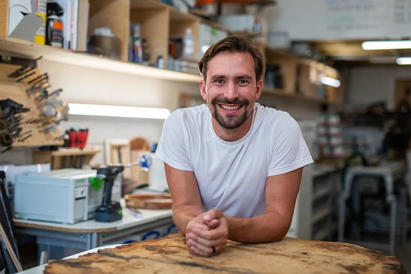 Richard Wagner i sin snickeriverkstad