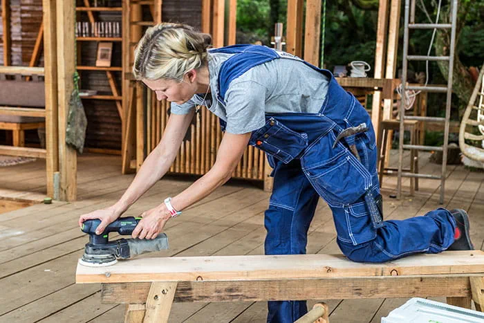 Ytan bearbetas med Festools elverktyg