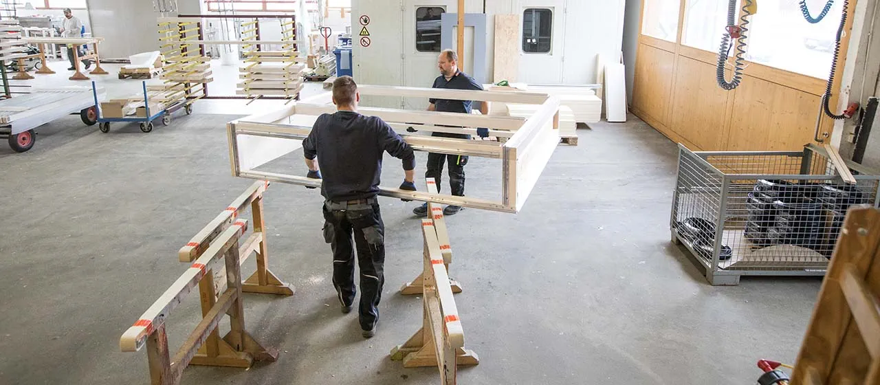 Snickeriverkstaden på Vereinigten Holzbaubetrieb